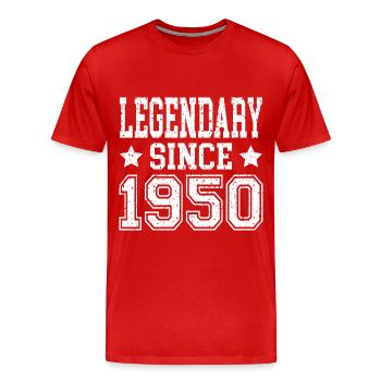 Legendary since 1950 - Men's Premium Organic T-Shirt - red - Front - Damien (186cm)