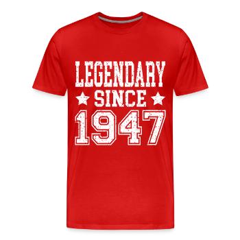 Legendary since 1947 - Men's Premium Organic T-Shirt - red - Front - Damien (186cm)