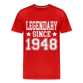 Legendary since 1948 - Men's Premium Organic T-Shirt - red - Front - Damien (186cm)