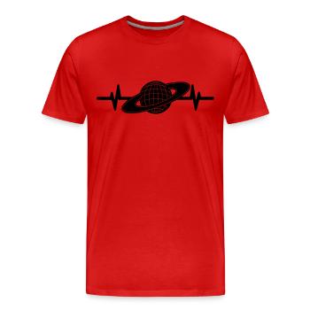 Y2K Heartbeat Love Nostalgie - T-shirt bio Premium Homme - rouge - Devant - Damien (186cm)