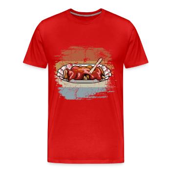 Ein Leben ohne Currywurst ist möglich aber sinnlos - Männer Premium Bio T-Shirt - Rot - Vorne - Damien (186cm)