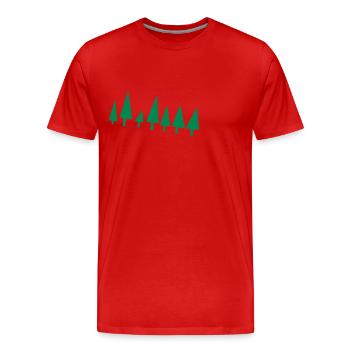 trees - Men's Premium Organic T-Shirt - red - Front - Damien (186cm)