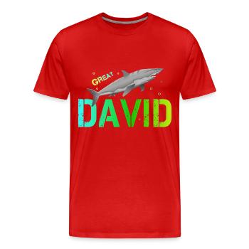 David - Männer Premium Bio T-Shirt - Rot - Vorne - Damien (186cm)