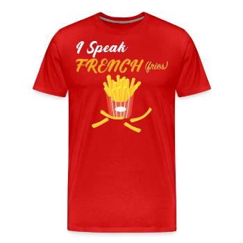 Pommes frites - Männer Premium Bio T-Shirt - Rot - Vorne - Damien (186cm)