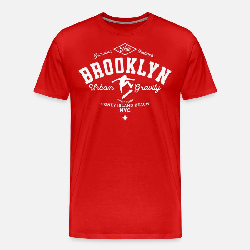 Brooklyn Urban Gravity Skateboarding - Männer Premium Bio T-Shirt - Rot