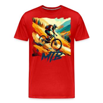 MTB-Fahrrad - Männer Premium Bio T-Shirt - Rot - Vorne - Damien (186cm)