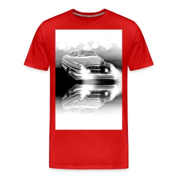 Black White Car Classic Car - Men's Premium Organic T-Shirt - red - Front - Damien (186cm)