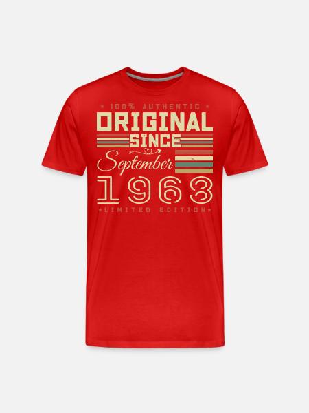 September 1968 September 57th Anniversary Limited Edition - Men's Premium Organic T-Shirt - red