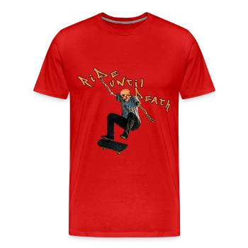 Skaters to the death - Men's Premium Organic T-Shirt - red - Front - Damien (186cm)