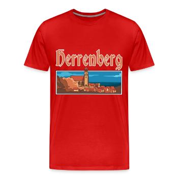Herrenberg Stadt Altstadt Deutschland - Männer Premium Bio T-Shirt - Rot - Vorne - Damien (186cm)