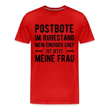 Postbote Witziger Spruch - Männer Premium Bio T-Shirt - Rot - Vorne - Damien (186cm)