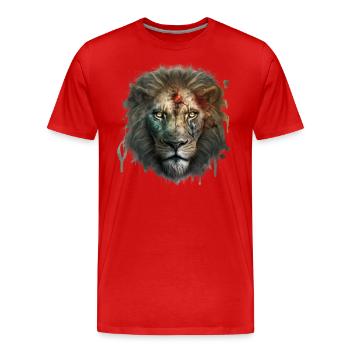 Zombie Lion: Terrible King of the Wild - Men's Premium Organic T-Shirt - red - Front - Damien (186cm)