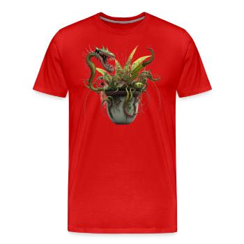 Plantes carnivores : la prochaine frayeur ? - T-shirt bio Premium Homme - rouge - Devant - Damien (186cm)