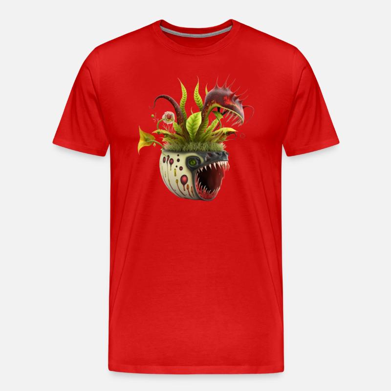 Zombie-Pflanzenfresser - Männer Premium Bio T-Shirt - Rot