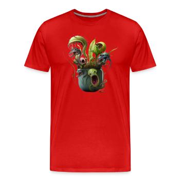 Fleischfressende Pflanzen: Der nächste Schrecken? - Männer Premium Bio T-Shirt - Rot - Vorne - Damien (186cm)