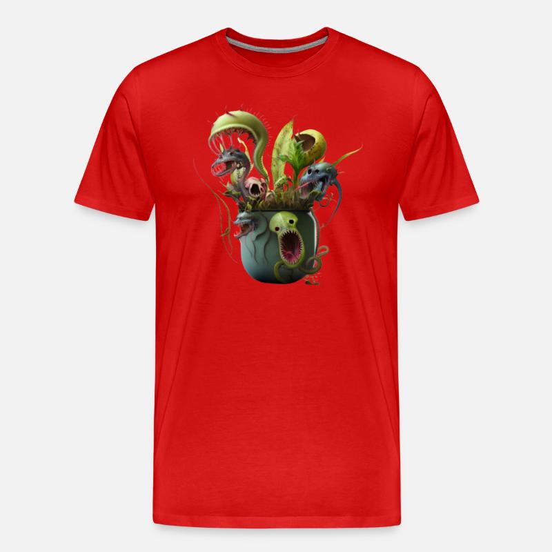 Fleischfressende Pflanzen: Der nächste Schrecken? - Männer Premium Bio T-Shirt - Rot