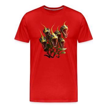 Untot und hungrig - Männer Premium Bio T-Shirt - Rot - Vorne - Damien (186cm)