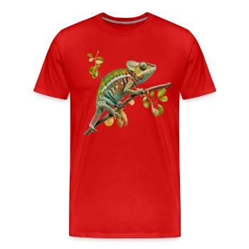Der Chamäleon-Look - Männer Premium Bio T-Shirt - Rot - Vorne - Damien (186cm)