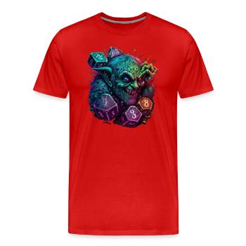Chaos und Farbe: Der Troll von LoL - Männer Premium Bio T-Shirt - Rot - Vorne - Damien (186cm)