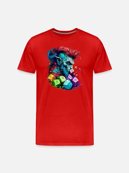 Würfel-Troll: Eine Legende von LoL - Männer Premium Bio T-Shirt - Rot