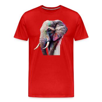 Le pouvoir de l’éléphant - T-shirt bio Premium Homme - rouge - Devant - Damien (186cm)