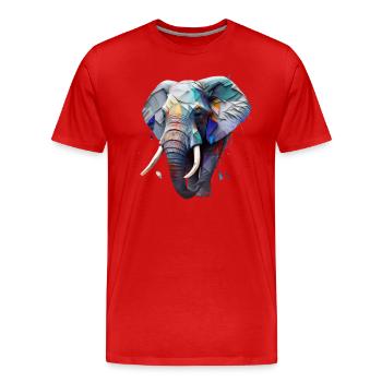 Sauvage et libre - éléphant - T-shirt bio Premium Homme - rouge - Devant - Damien (186cm)
