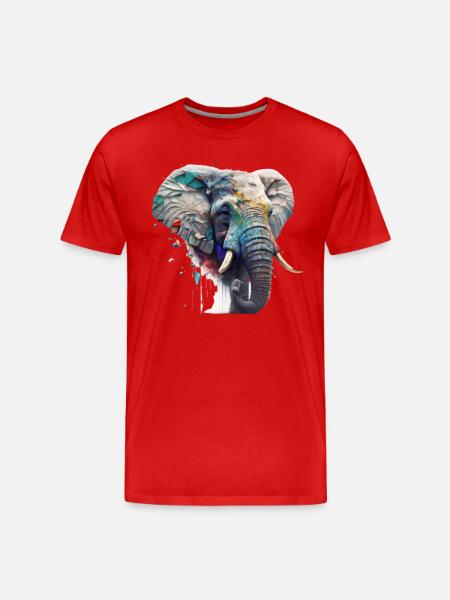 Elefantenkraft - Männer Premium Bio T-Shirt - Rot