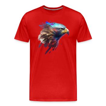 Mighty Eagle: A Modern Oil Painting - Men's Premium Organic T-Shirt - red - Front - Damien (186cm)