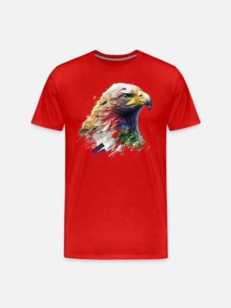 Royal Eagle: An Oil-Painted Masterpiece - Men's Premium Organic T-Shirt - red