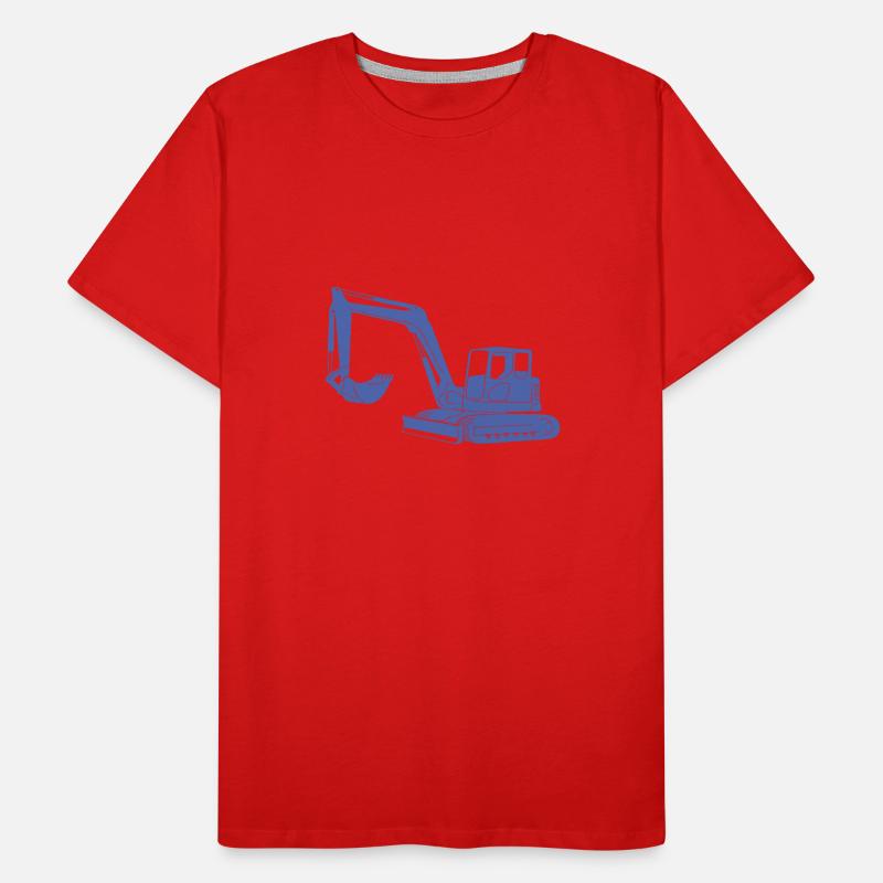 Excavator Driver Silhouette - Construction Equipment Operator Men's Premium Organic T-Shirt