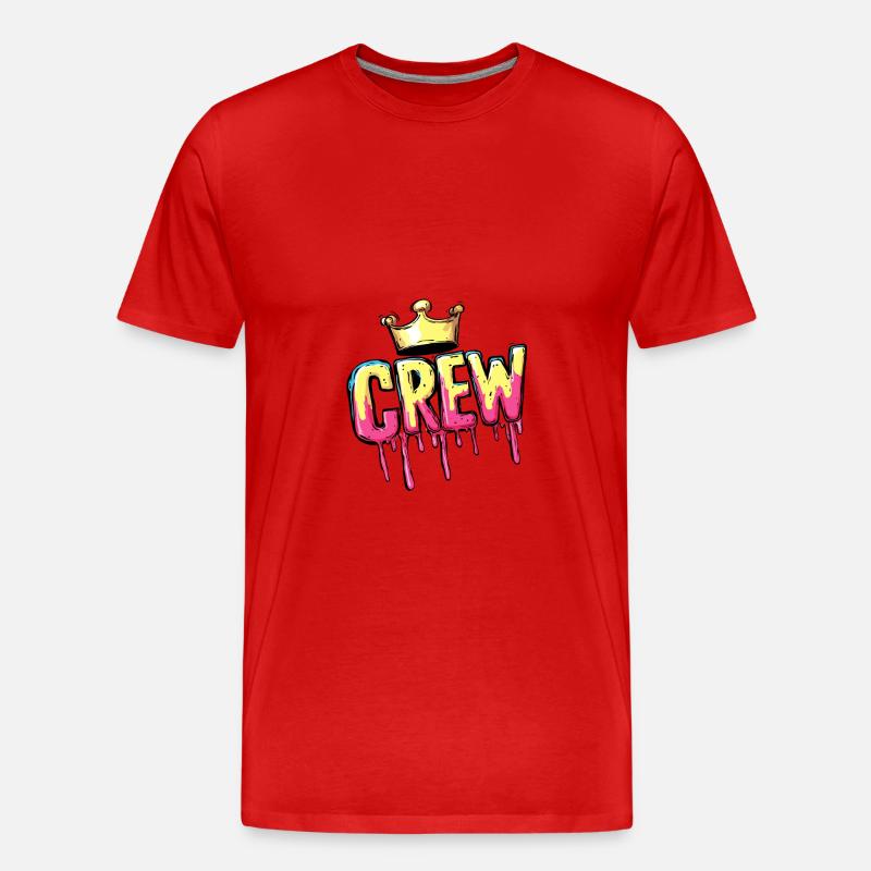 Crew Krone - Männer Premium Bio T-Shirt - Rot