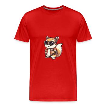 Squirrel Comic Holiday - T-shirt bio Premium Homme - rouge - Devant - Damien (186cm)