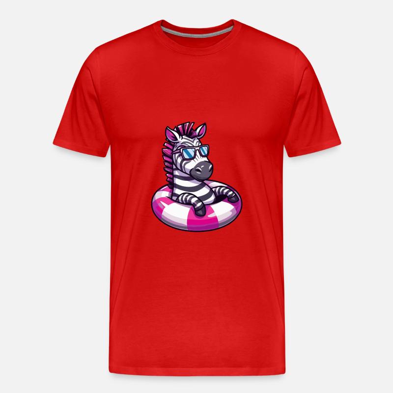Zebra Comic Cool - Männer Premium Bio T-Shirt - Rot