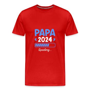 Papa 2024 Schwangerschaft Werdende Eltern - Männer Premium Bio T-Shirt - Rot - Vorne - Damien (186cm)