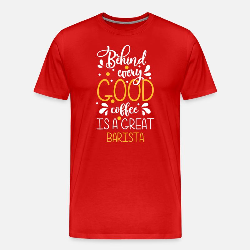 Espresso Milch Latte Macchiato - Männer Premium Bio T-Shirt - Rot