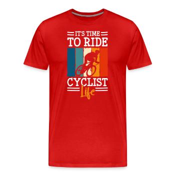 Radsport Sport Fahrradfahrer Radrennen - Männer Premium Bio T-Shirt - Rot - Vorne - Damien (186cm)