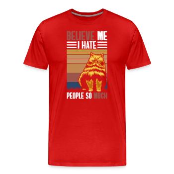 Hate Crowd Misanthrope Irony - Men's Premium Organic T-Shirt - red - Front - Damien (186cm)
