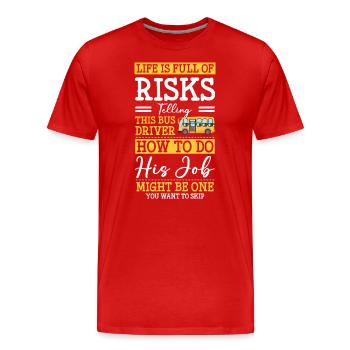 Busfahrer Beruf Arbeit - Männer Premium Bio T-Shirt - Rot - Vorne - Damien (186cm)