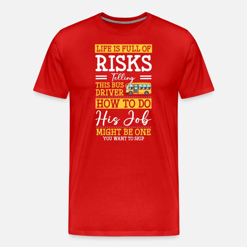 Bus driver Profession Work - Men's Premium Organic T-Shirt - red