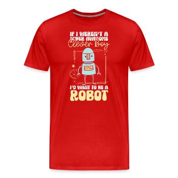 Technicien en robotique mécanique Android - T-shirt bio Premium Homme - rouge - Devant - Damien (186cm)