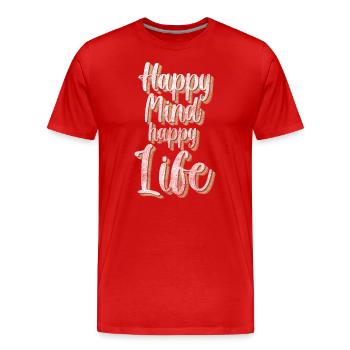 Shamrock optimisme joie - T-shirt bio Premium Homme - rouge - Devant - Damien (186cm)