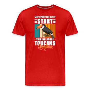 Toucan Rainforest Amazon South America - Men's Premium Organic T-Shirt - red - Front - Damien (186cm)