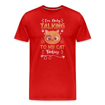 Katze Stubentiger Jäger Kuscheln - Männer Premium Bio T-Shirt - Rot - Vorne - Damien (186cm)
