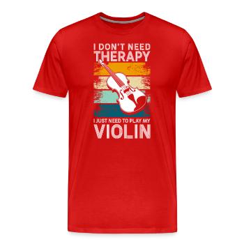 Violin Orchestra Concert - Men's Premium Organic T-Shirt - red - Front - Damien (186cm)