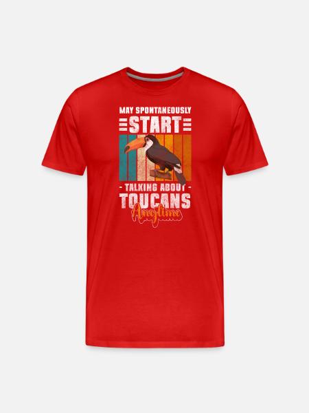 Toucan Animal Parrot - Men's Premium Organic T-Shirt - red