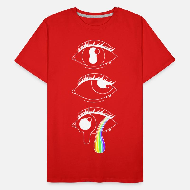 Psychedelic eyes with rainbow, eye-catcher Men's Premium Organic T-Shirt