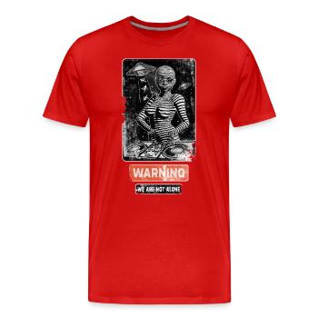 Musik | Außerirdische Frau hinter dem Mischpult. - Männer Premium Bio T-Shirt - Rot - Vorne - Damien (186cm)