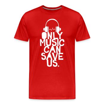 Seulement de la musique - T-shirt bio Premium Homme - rouge - Devant - Damien (186cm)