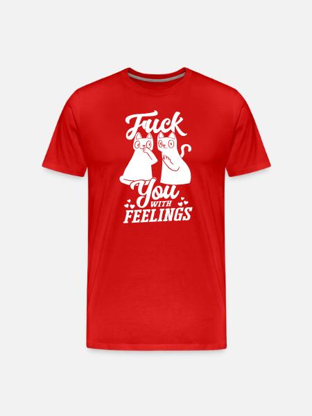 Cat with feelings funny sarcastic - Men's Premium Organic T-Shirt - red