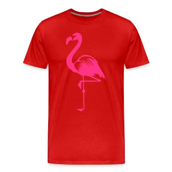 Flamingo pink summer pink bird animal water bird - Men's Premium Organic T-Shirt - red - Front - Damien (186cm)
